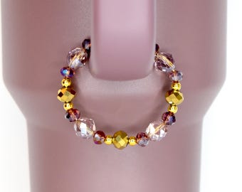 Mauve, Blush and Gold Cashmere Tumbler Handle Bracelet