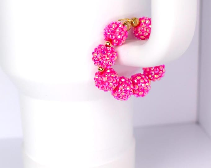 Pink Sparkly Tumbler Handle Bracelet