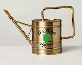 1L Metal Watering Can with Brass Finish for Houseplants