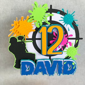 paintball cake topper, girl paintball theme birthday, paint ball birthday, paintball birthday decor, paintball party, paintball banner