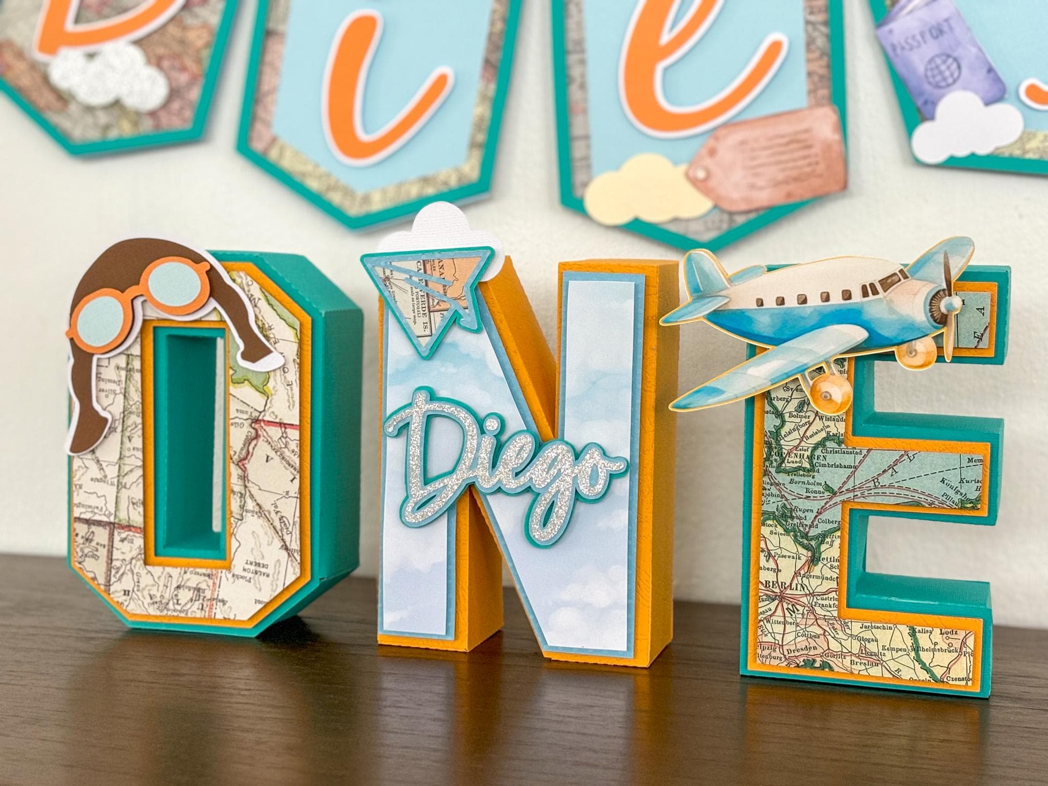 Adventure 3d Letters, Travel Theme 3d Letters, Onederful World Birthday ...