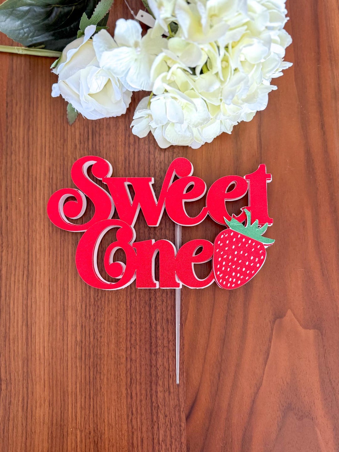 Berry Sweet One Cake Topper; Berry First Birthday Topper; Strawberry ...