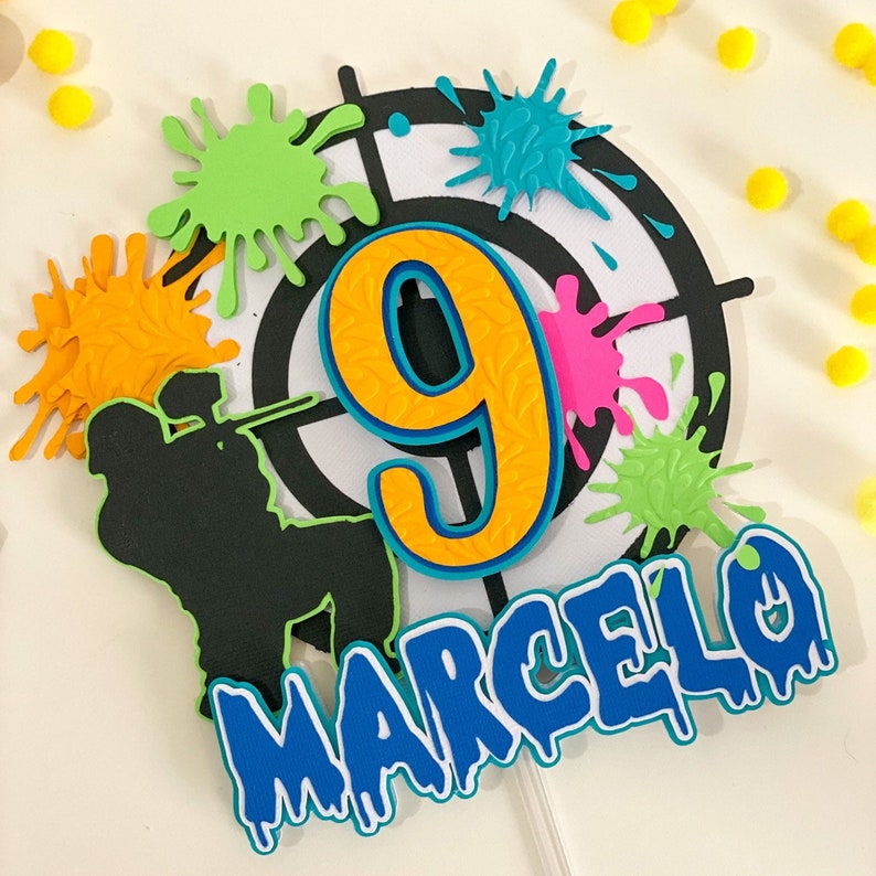 Paintball Cake Topper Paintball Theme Birthday Paint Ball Etsy