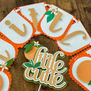 little cutie banner, our little cutie cake topper, our little cutie baby shower decor, one little cutie baby shower decor, little cutie