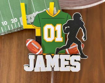 football birthday cake topper, first down cake topper
