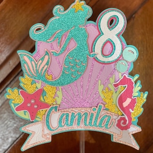 Sea Shell Cake Topper, Mermaid Birthday Cake Topper, Under the Sea Party, Mermaid Tail Cake Topper, Little Mermaid Cake Topper