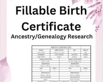 Picture of Fillable Marriage Certificate for Ancestry Genealogy Research Printable ...