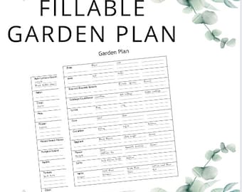 Fillable Garden Plan - Printable