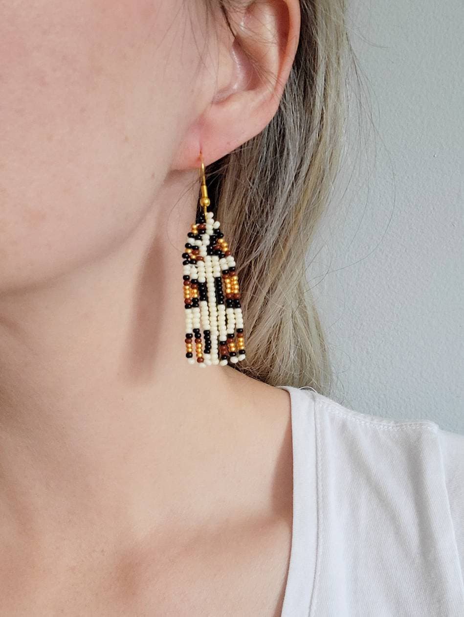 Leopard Seed Bead Earrings Canada