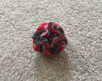 Red and Gray Plaid Snuffle Treat Ball
