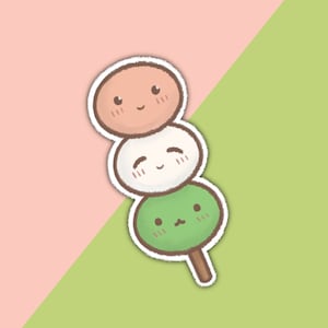 Adesivo Kawaii "Fuzzy" Dango di soia ~