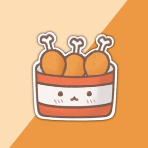 Kawaii “Fuzzy” Fried Chicken Bucket Sticker~