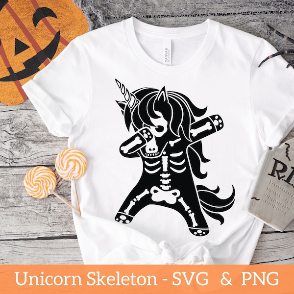 Dabbing Unicorn Skeleton Svg, Unicorn Svg, Skeleton Svg, Dancing Skeleton Svg, Halloween Shirt Svg, Unicorn Png, Kids Funny Halloween Svg