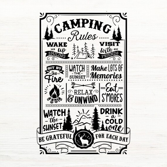 Camping Rules SVG Camping SVG Camper Svg Outdoors Svg Etsy Canada