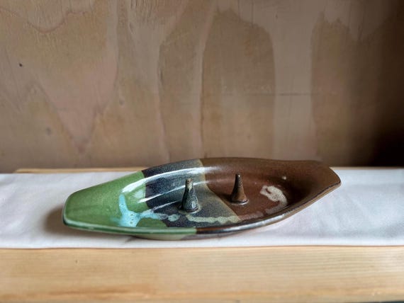 Vintage MudWorks Pottery Ring Holder – Large Handmade Stoneware Jewelry Tray – Ceramic catch all, organization pottery