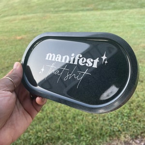 Oval Tray | Mantra Tray | Manifest | Jewelry Tray | Rolling Tray | Bathroom Tray | Resin Tray | Home Decor | Gift for Her