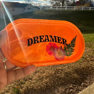 Oval Tray | Mantra Tray | Dreamer | Jewelry Tray | Rolling Tray | Bathroom Tray | Resin Tray | Home Decor | Gift for Her