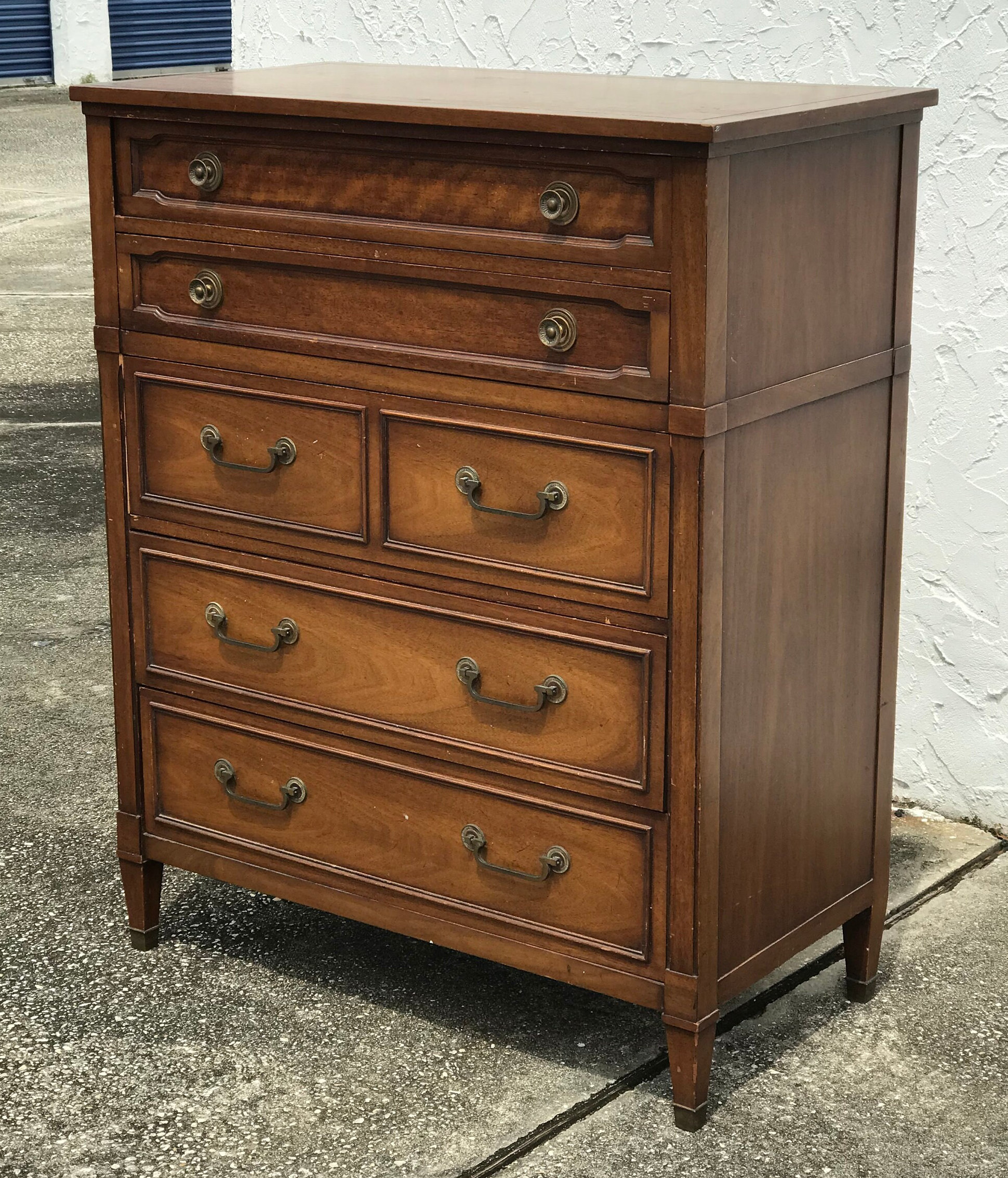 Drexel Accolade Flip-Top Mirrored Vanity Lingerie Chest of Drawers Dresser  at 1stDibs