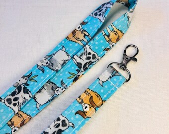 Goat Lanyard, Farm Animal Badge Holder, Farm Life ID Holder, Teacher Nurse Gift, Goat Lover