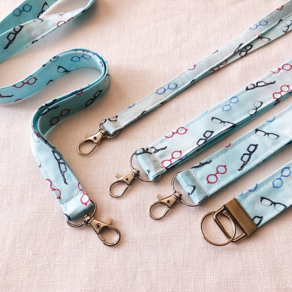 Glasses Lanyard, Eye Doctor, Wristlet, Fabric, Teacher, Handmade, Swivel Clasp, Badge Holder, Work, ID,Key Fob, Matching Set, Optometrist