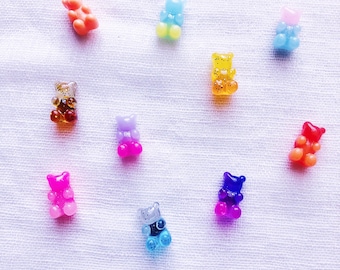 Gummy Bear Magnet Set of 10, Funky Magents, Refrigerator magnets, Funky Magnets, Gag Gift, Cute Magnets, Weird, Colorful, Candy Magnets
