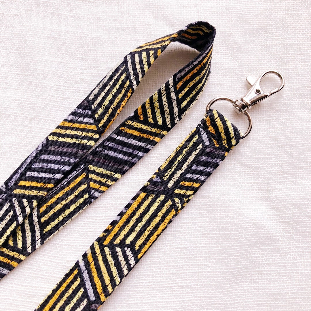 Striped Lanyard, Skinny Lanyard, Cloth Lanyard for Keys, ID Badge ...