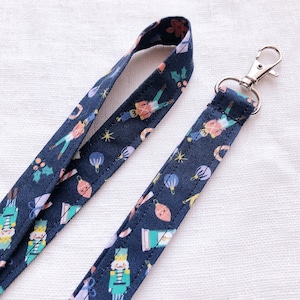 Cute Christmas Lanyard, Festive Lanyard for keys, ID Badge Holder Strap, Santa Lanyard, Christmas Tree, Festive Holiday, Gift under 20, Cute