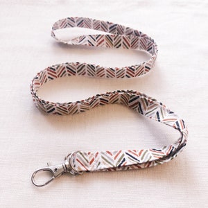 Chevron Lanyard, Fabric, Thin, College, Lines, Teacher, Stripes, Cotton, Swivel Clasp, Badge Holder, Work, ID, Cute, Arrows, Keys, Unique