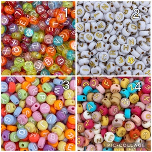 Colorful Acrylic Letter Beads: 7mm Round Alphabet Beads - 100 PC