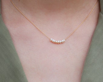 Dainty Mother of Pearl Necklace: 18K Gold Plated