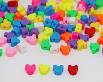 Multicolored Mouse Head Polymer Clay Beads - 8mm