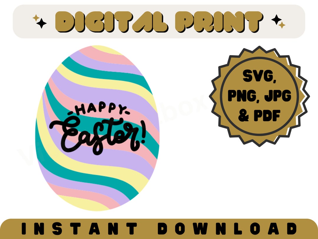 Happy Easter Egg SVG Png Jpg Pdf Easter Bunting Egg Hunt Cut File for ...