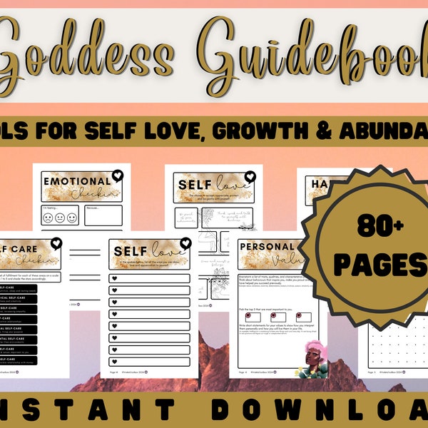 Goddess Guide | Self Care Workbook | PRINTABLE DIGITAL | Mindful Law of Attraction Workbook | Junk Journal | Planner | Spiritual | Growth