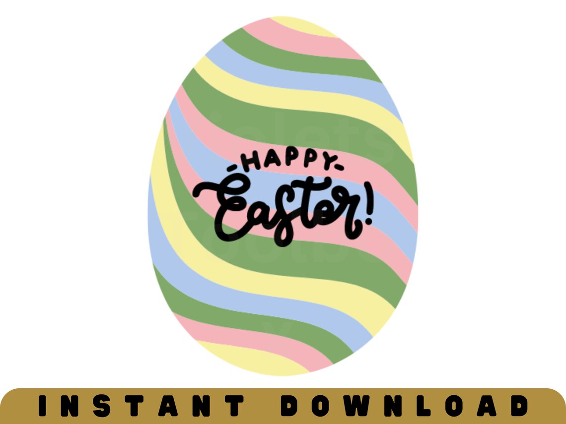 Happy Easter Egg SVG Png Jpg Pdf Bunting Party Post Easter Card Cut ...