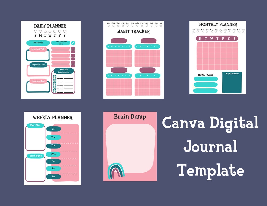 Canva Digital Journal Template Etsy