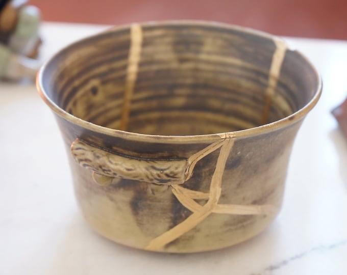 Kintsugi Trinket Bowl Handcrafter Stoneware Japanese Bowl,