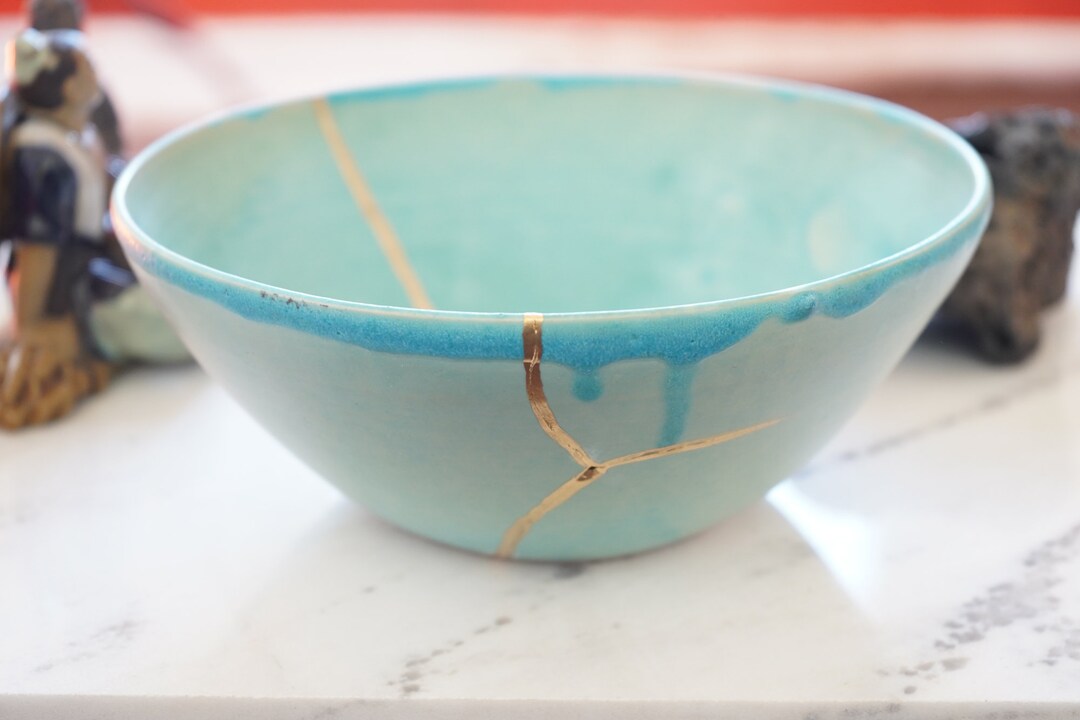 Big Kintsugi Bowl Japanese Ceramic Home Table Decor, - Etsy
