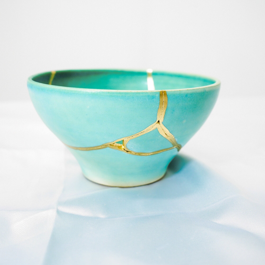 18K Gold Kintsugi Bowl Wabi Sabi Japanese Ceramic, - Etsy