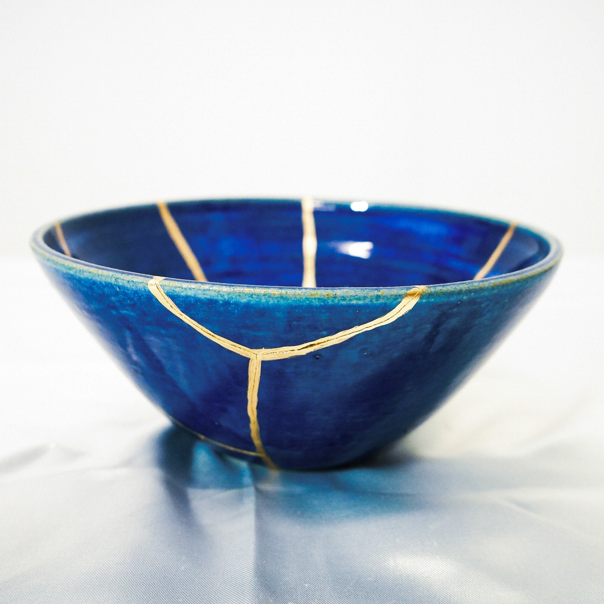 Kintsugi Bowl, Kintsugi Sapphire Blue Bowl, Handmade Gift, Home