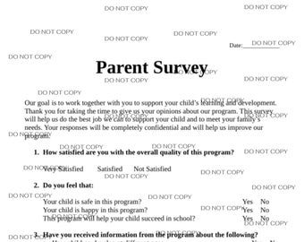Childcare Parent Survey PDF digital download