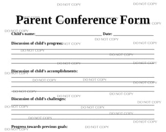 Childcare Parent Conference Form PDF digital download