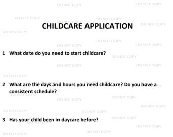 Childcare application PDF download