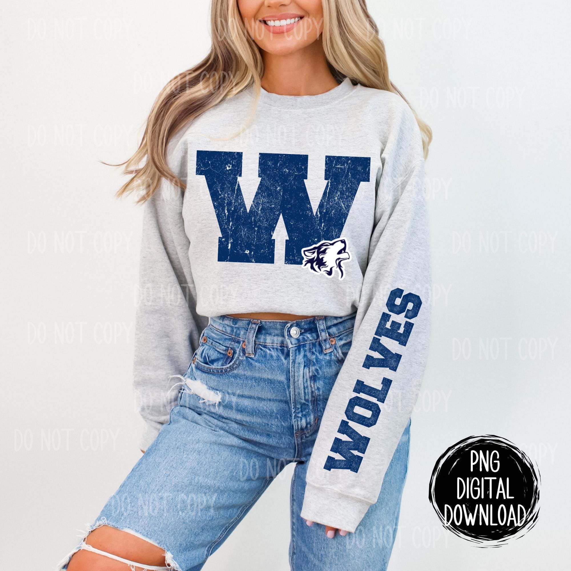 Shawnee Wolves | Wolves Mascot | Navy Distressed Wolves | Preppy Mascot ...