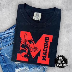 Macomb Hornets |  Grunge Mascot | PNG Digital Download | School Spirit | Trendy Designs