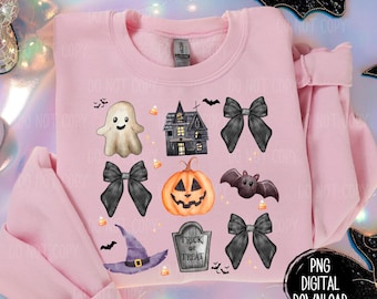 Halloween Spooky Coquette Bow Collage |  Preppy | PNG Digital Download | Trendy Designs