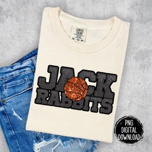 Jackrabbits Basketball Faux Glitter Mascot | PNG Digital Download | School Spirit | Trendy Designs