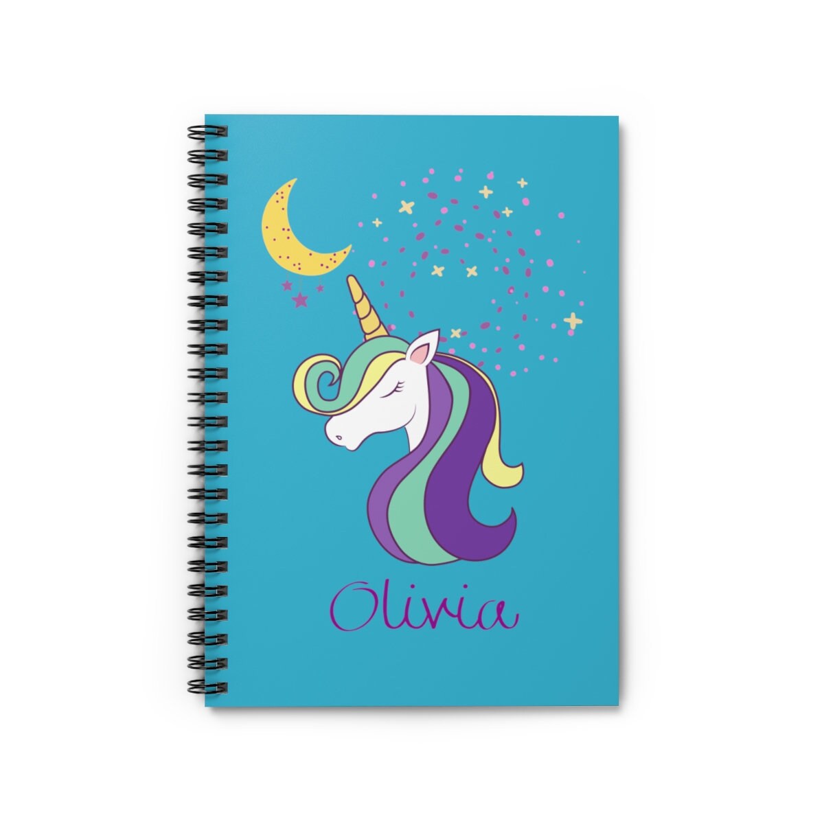Unicorn Notebook Custom Name Notebook Girl Unicorn Journal Etsy