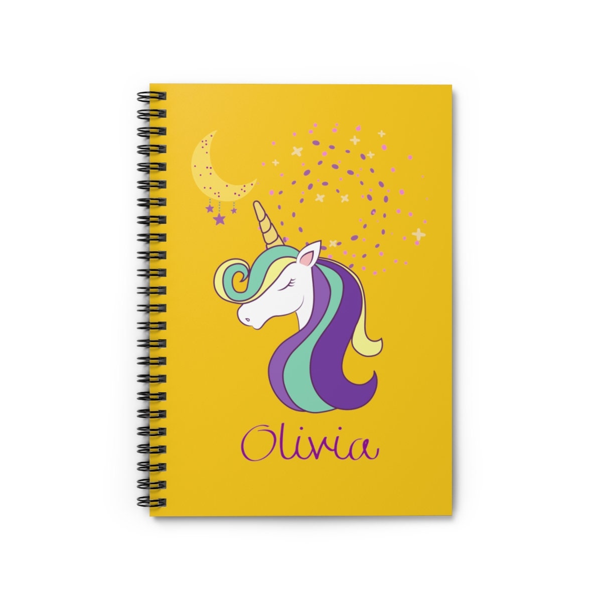 Unicorn Notebook Custom Name Notebook Girl Unicorn Journal Etsy