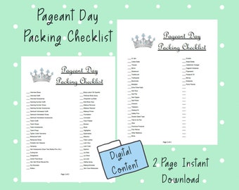 Pageant Day Packing Checklist