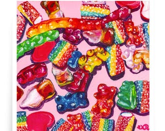 Gummy Candy Pile - Art Print - Wall Art - Vanessa Roettger